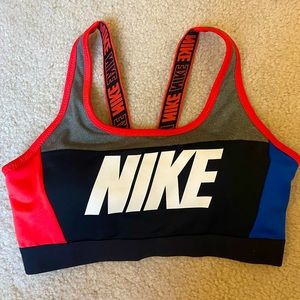 Nike colourful sports bra with padding size small